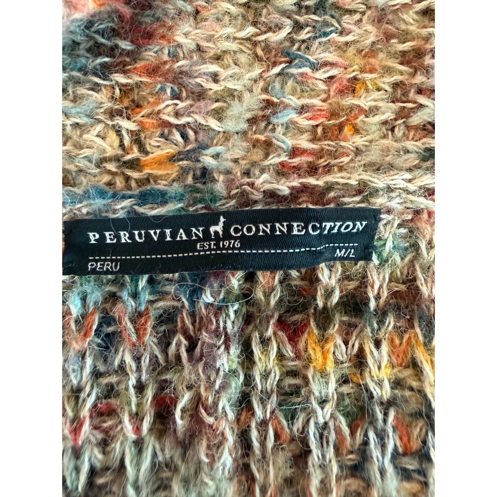 Peruvian Connection Multicolor Alpaca-Style Cocoon Cardigan M/L - Picture 5 of 7